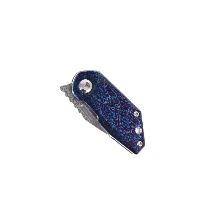 Couteau Kansept Rio TI Blue Manche Titane Lame Acier Damas Linerlock K3044D2 - Livraison Gratuite