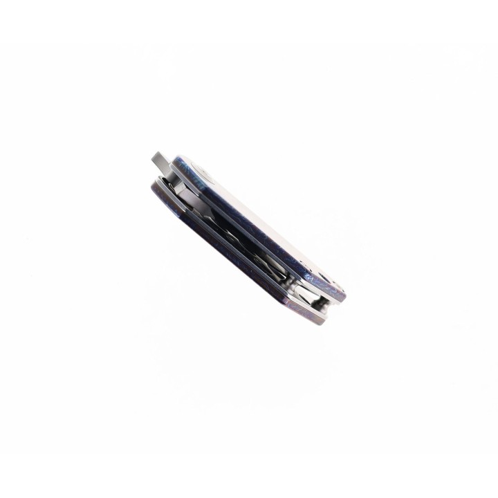 Couteau Kansept Rio TI Blue Manche Titane Lame Acier Damas Linerlock K3044D2 - Livraison Gratuite
