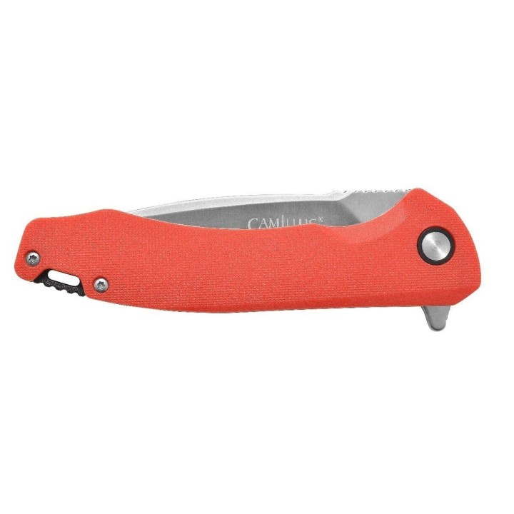 Couteau Camillus Scivik Red Lame Acier 420 Manche GFN IKBS Linerlock Clip CM19677 - Livraison Gratuite