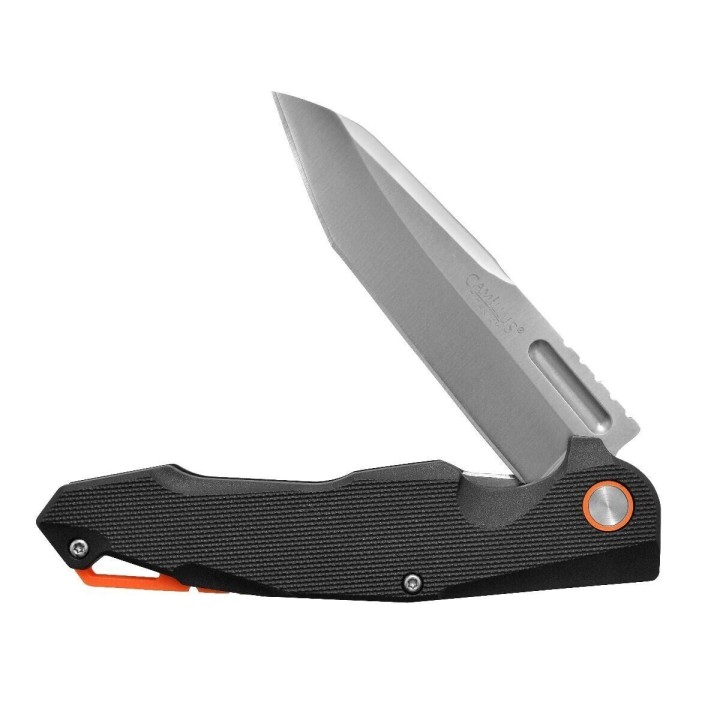 Couteau Camillus Regent A/O Lame Acier D2 Manche Fibre Carbone Linerlock Clip CM19365 - Livraison Gratuite