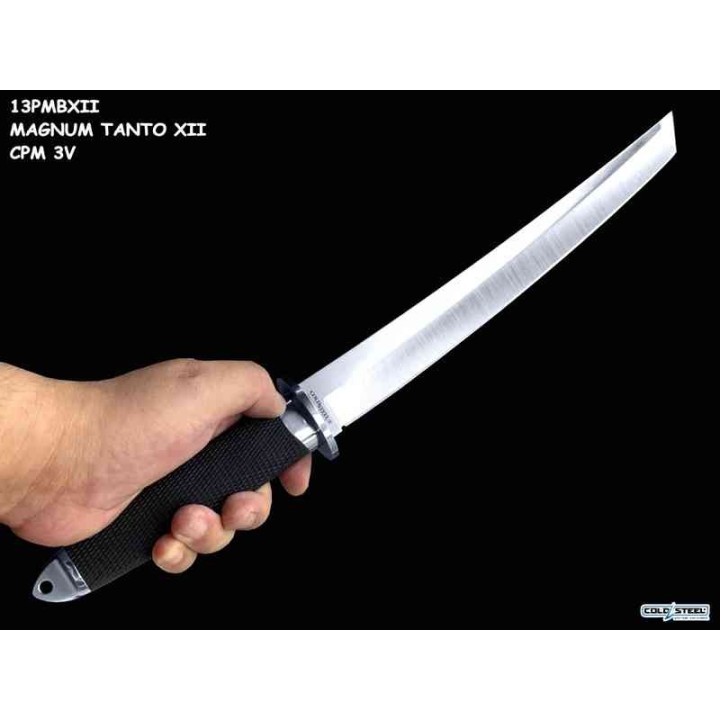 Katana Cold Steel Magnum Tanto XII Lame Acier CPM-3V Satin Manche Kray-Ex Etui Secure-Ex CS13PMBXII - Livraison Gratuite