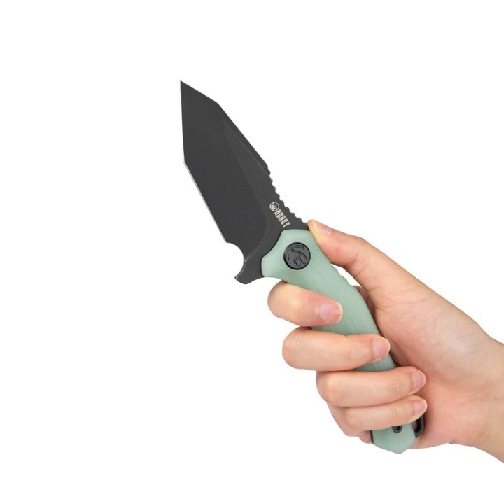 Couteau Tactical Kubey Golf  Jade Manche G-10 Lame Black Tanto AUS-10 Blade Etui Kydex KUB230D - Livraison Gratuite