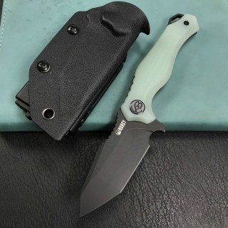 Couteau Tactical Kubey Golf  Jade Manche G-10 Lame Black Tanto AUS-10 Blade Etui Kydex KUB230D - Livraison Gratuite