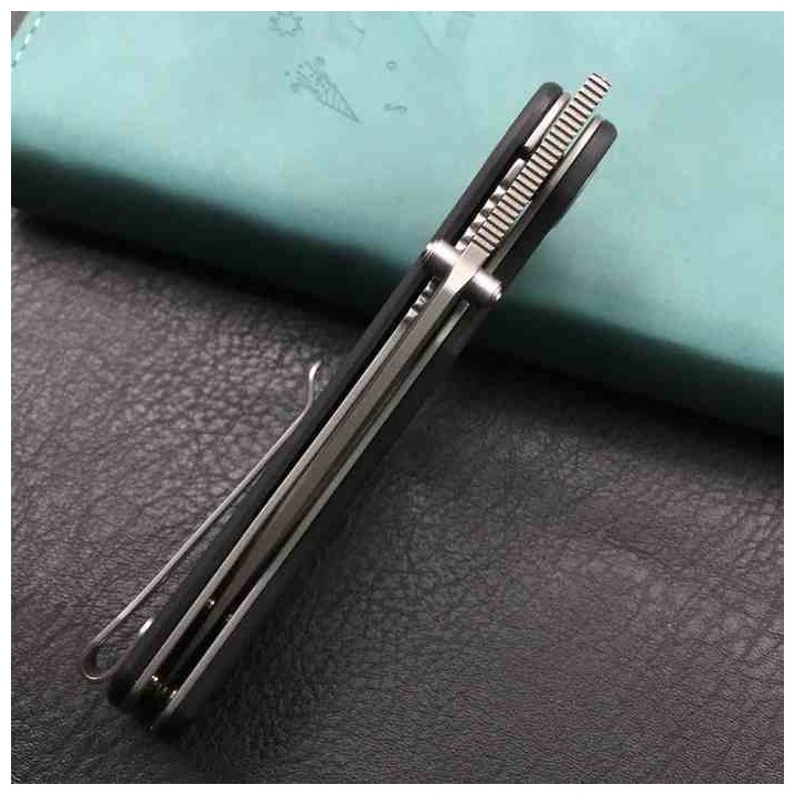 Couteau Kubey Momentum Black Lame Acier Aus-10 Manche G10 IKBS Linerlock Clip KUB344H - Livraison Gratuite