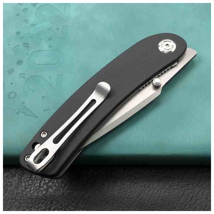 Couteau Kubey Momentum Black Lame Acier Aus-10 Manche G10 IKBS Linerlock Clip KUB344H - Livraison Gratuite