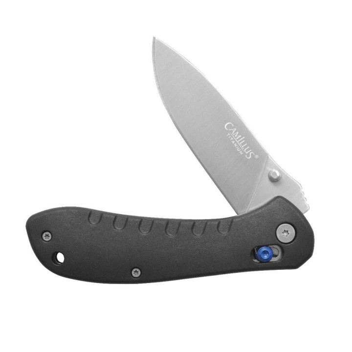 Couteau Camillus Rovax Black Lame Acier 420 Manche GFN Cuda Lock Clip CM19618 - Livraison Gratuite