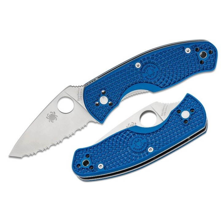 Couteau Spyderco Persistence Lightweight Lame Acier S35VN Serr Manche FRN Blue Linerlock Clip SC136SBL - Livraison Gratuite