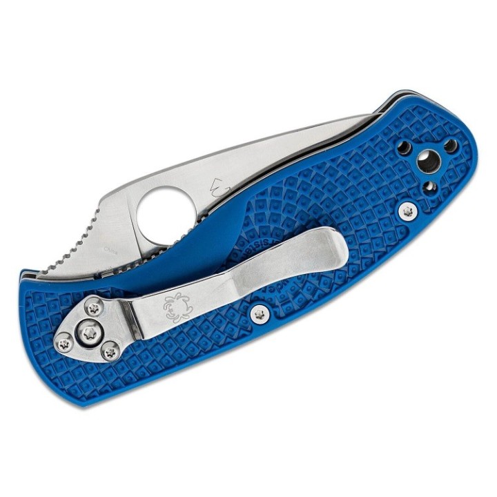 Couteau Spyderco Persistence Lightweight Lame Acier S35VN Serr Manche FRN Blue Linerlock Clip SC136SBL - Livraison Gratuite