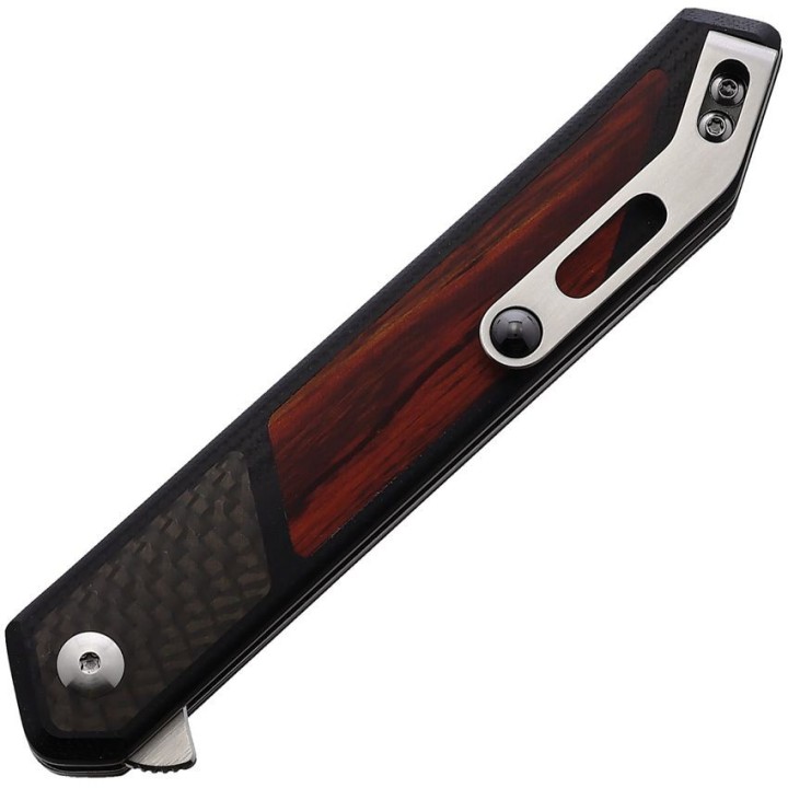 Couteau Begg Knives Kwaiken Lame Acier D2 Manche G10/FC/Bois IKBS Linerlock Clip BG017 - Livraison Gratuite