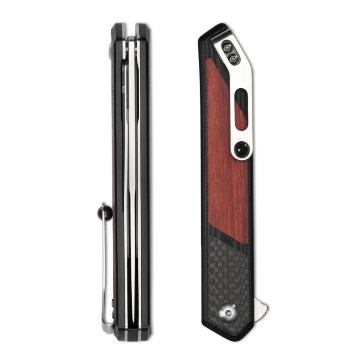 Couteau Begg Knives Kwaiken Lame Acier D2 Manche G10/FC/Bois IKBS Linerlock Clip BG017 - Livraison Gratuite