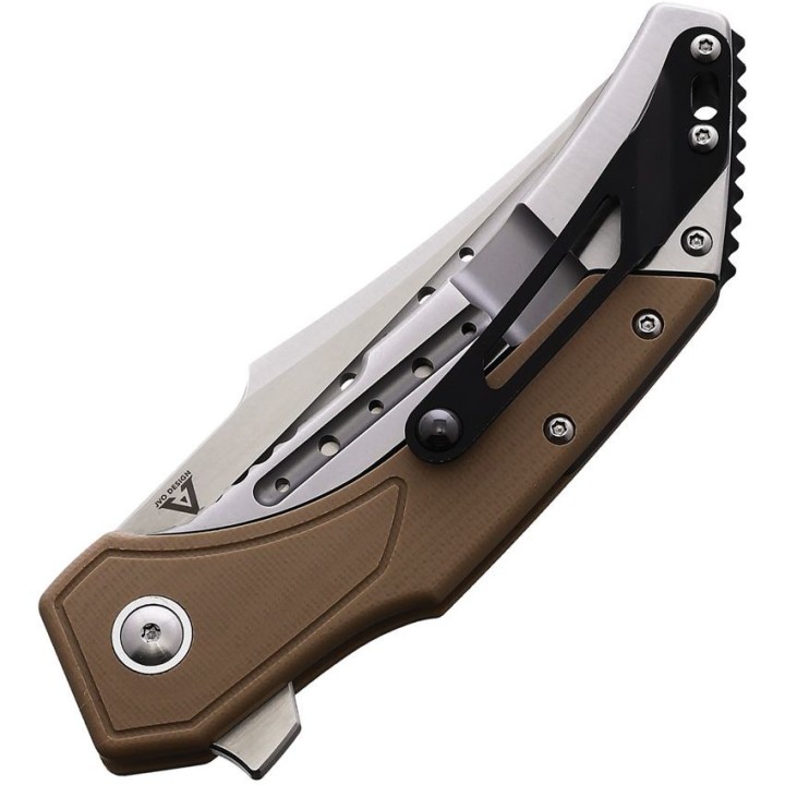Couteau Begg Knives Astio Tan Lame Tanto D2 Manche G10/Stainless IKBS Framelock Clip BG009 - Livraison Gratuite