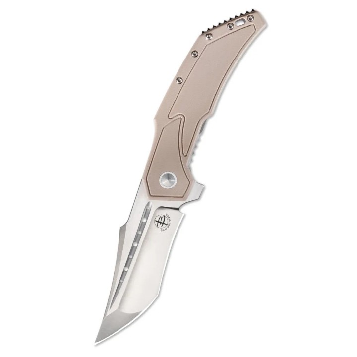 Couteau Begg Knives Astio Tan Lame Tanto D2 Manche G10/Stainless IKBS Framelock Clip BG009 - Livraison Gratuite