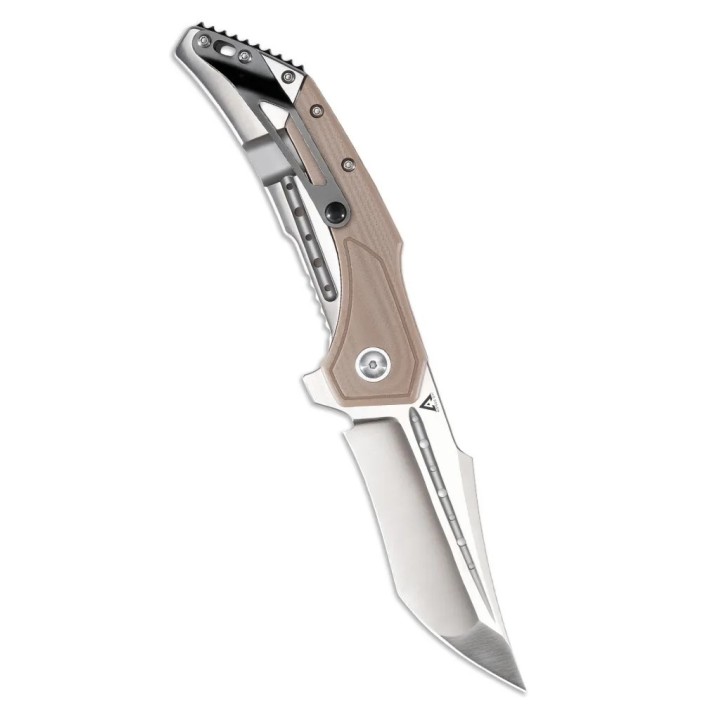 Couteau Begg Knives Astio Tan Lame Tanto D2 Manche G10/Stainless IKBS Framelock Clip BG009 - Livraison Gratuite