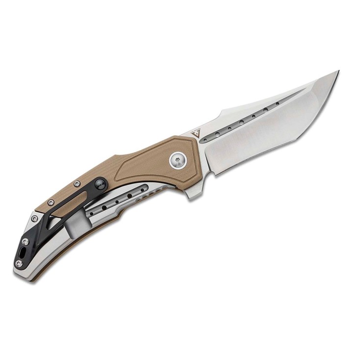 Couteau Begg Knives Astio Tan Lame Tanto D2 Manche G10/Stainless IKBS Framelock Clip BG009 - Livraison Gratuite