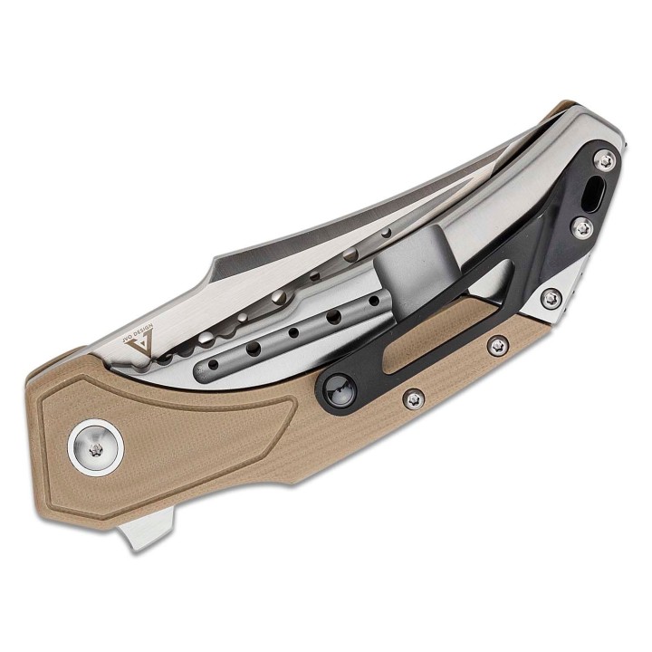 Couteau Begg Knives Astio Tan Lame Tanto D2 Manche G10/Stainless IKBS Framelock Clip BG009 - Livraison Gratuite