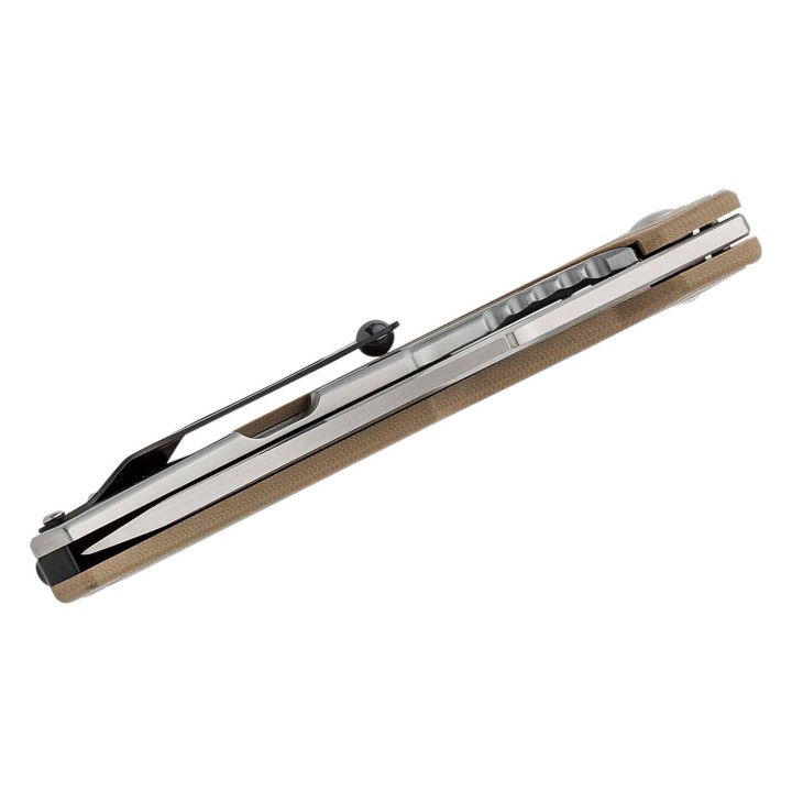 Couteau Begg Knives Astio Tan Lame Tanto D2 Manche G10/Stainless IKBS Framelock Clip BG009 - Livraison Gratuite