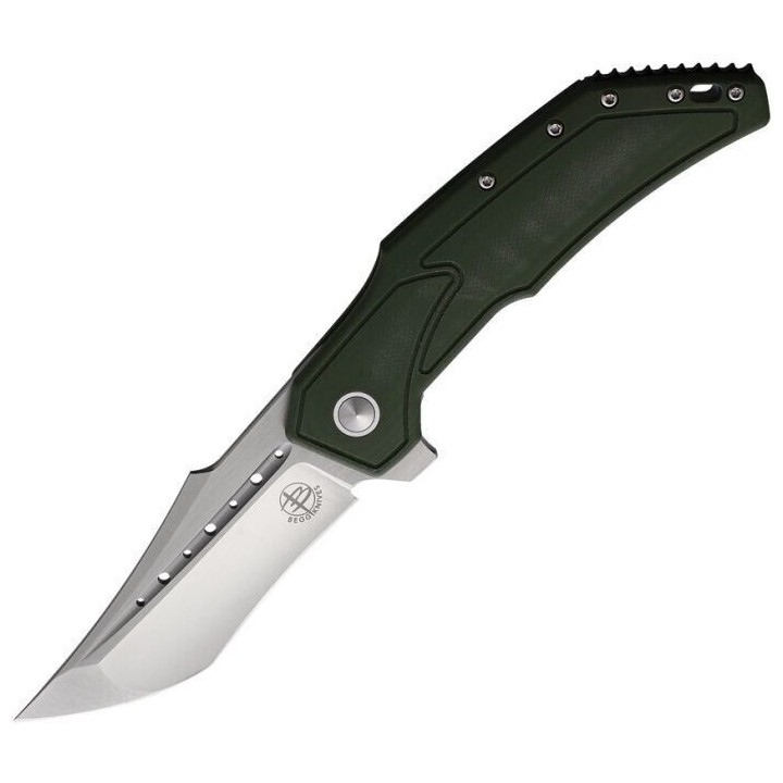 Couteau Begg Knives Astio OD Green Lame Tanto D2 Manche G10/Stainless IKBS Framelock Clip BG007 - Livraison Gratuite