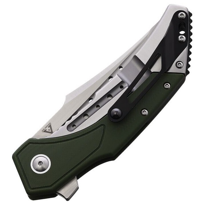 Couteau Begg Knives Astio OD Green Lame Tanto D2 Manche G10/Stainless IKBS Framelock Clip BG007 - Livraison Gratuite