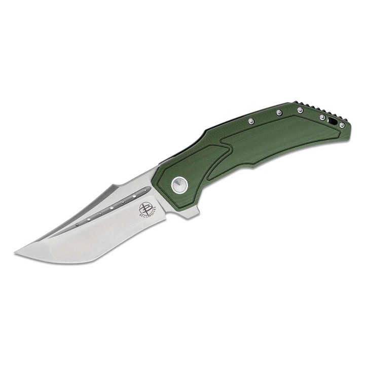 Couteau Begg Knives Astio OD Green Lame Tanto D2 Manche G10/Stainless IKBS Framelock Clip BG007 - Livraison Gratuite