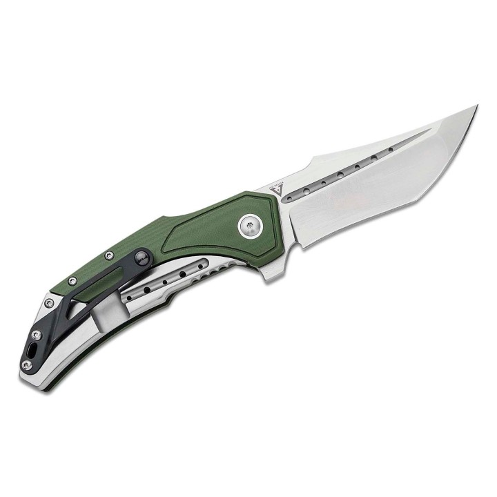 Couteau Begg Knives Astio OD Green Lame Tanto D2 Manche G10/Stainless IKBS Framelock Clip BG007 - Livraison Gratuite