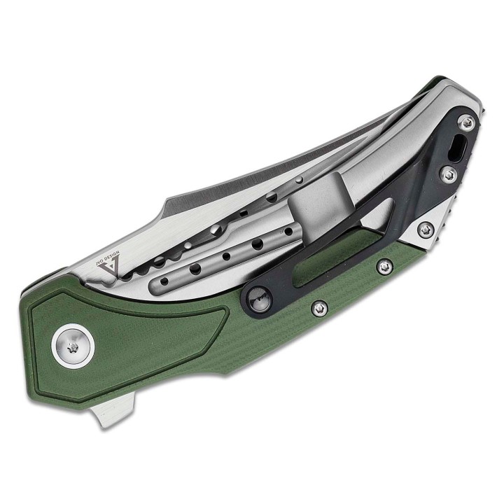 Couteau Begg Knives Astio OD Green Lame Tanto D2 Manche G10/Stainless IKBS Framelock Clip BG007 - Livraison Gratuite