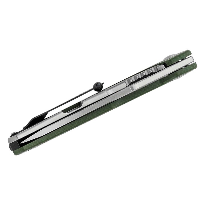 Couteau Begg Knives Astio OD Green Lame Tanto D2 Manche G10/Stainless IKBS Framelock Clip BG007 - Livraison Gratuite