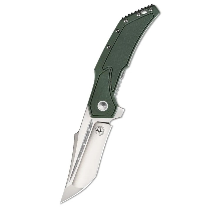 Couteau Begg Knives Astio OD Green Lame Tanto D2 Manche G10/Stainless IKBS Framelock Clip BG007 - Livraison Gratuite