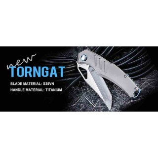 Couteau Kizer Torngat Titanium Lame Tanto Acier S35VN Manche Titane Framelock Clip KI3625A1 - Livraison Gratuite
