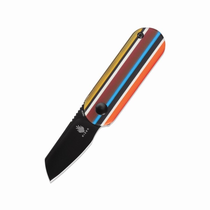 Couteau Kizer Cutlery Mini Bay Serape Lame Acier 154CM Black Sheepsfoot Manche G10 Slip Joint KIV2583C1 - Livraison Gratuite