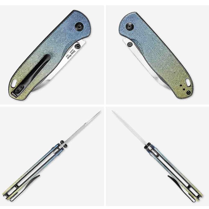 Couteau Kizer Drop Bear Lame Acier LC200N Manche Titane IKBS Clutch Lock Clip KI3619A3 - Livraison Gratuite