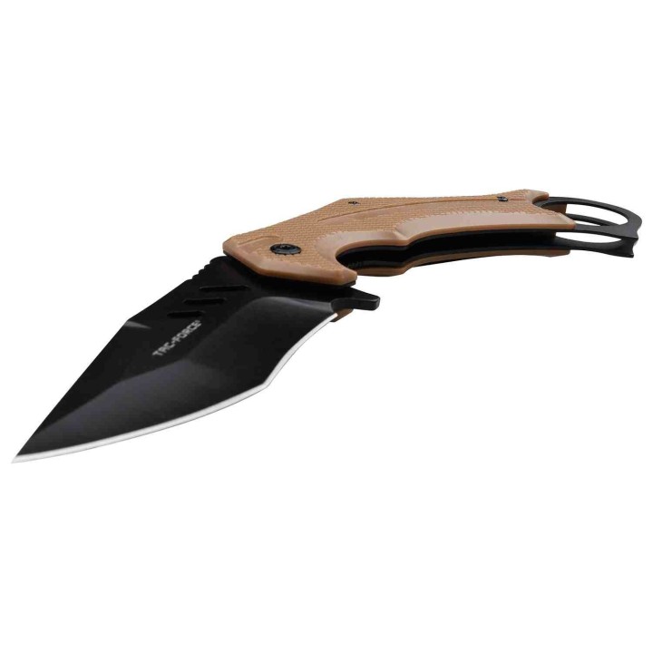 Lot de 3 Couteau Karambit Brown Lame Tanto Acier 3Cr13 Manche ABS Clip Tac Force TF1044BR - Livraison Gratuite
