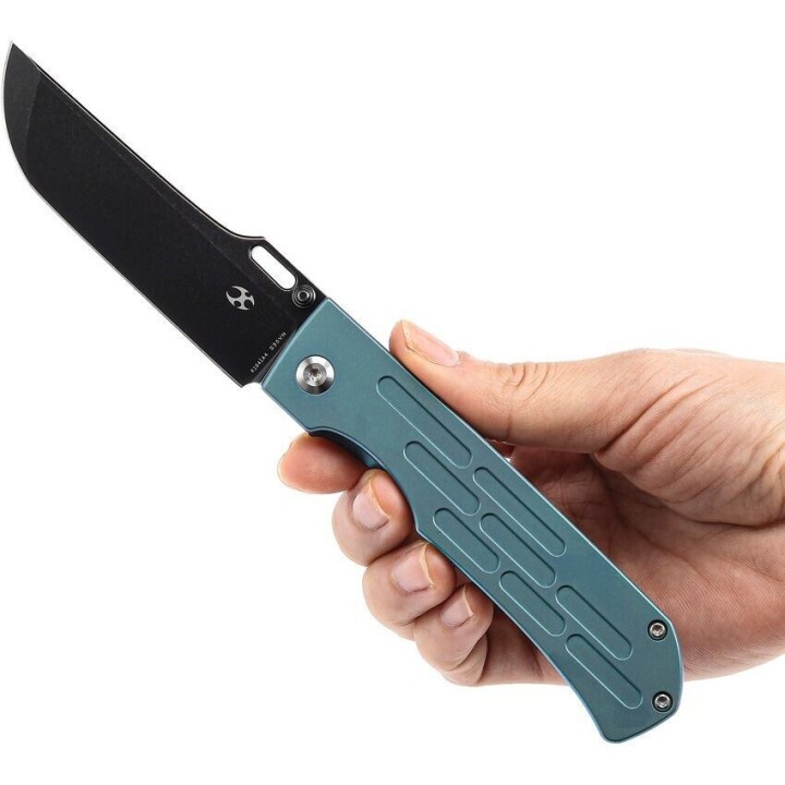 Couteau Kansept Reedus Green Manche Titane Lame Acier S35VN IKBS Framelock Clip K1041A4 - Livraison Gratuite
