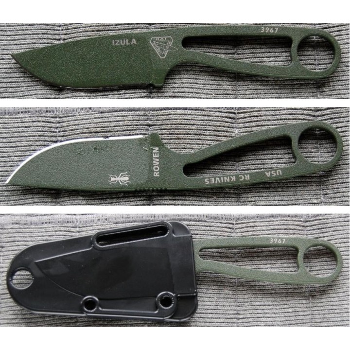 COUTEAU RAT CUTLERY / ESEE SURVIE AVEC KIT - RCIODK Rat Cutlery Izula OD Green Survival Kit USA 