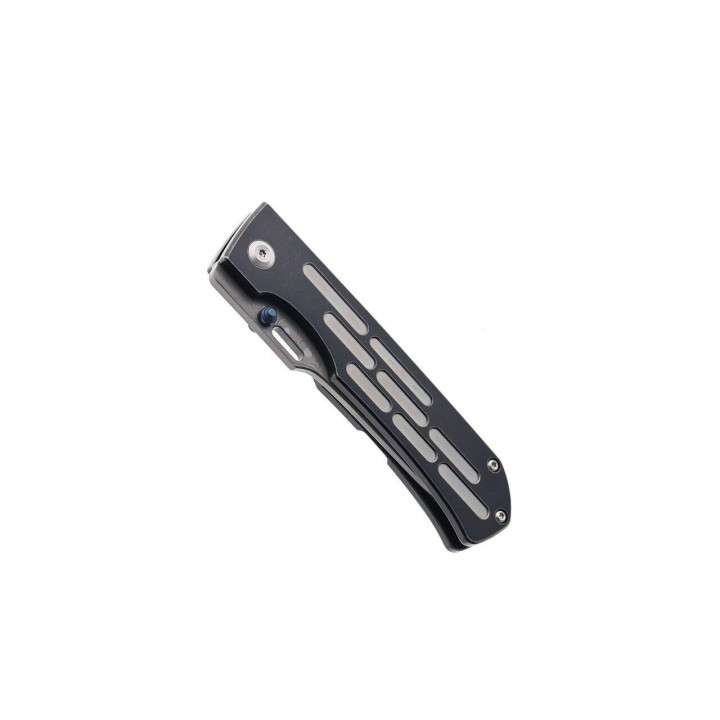 Couteau Kansept Reedus Black, Gray Manche Titane Lame Acier Damas IKBS Framelock Clip K1041A6 - Livraison Gratuite