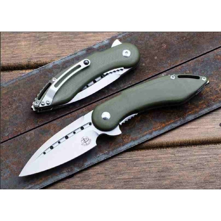 Couteau Begg Knives Mini Glimpse OD Green Lame Acier D2 Manche G10 IKBS BG006 - Livraison Gratuite