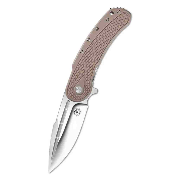 Couteau Begg Knives Bodega Tan Lame Acier D2 Manche G10/Stainless IKBS Framelock Clip BG011 - Livraison Gratuite
