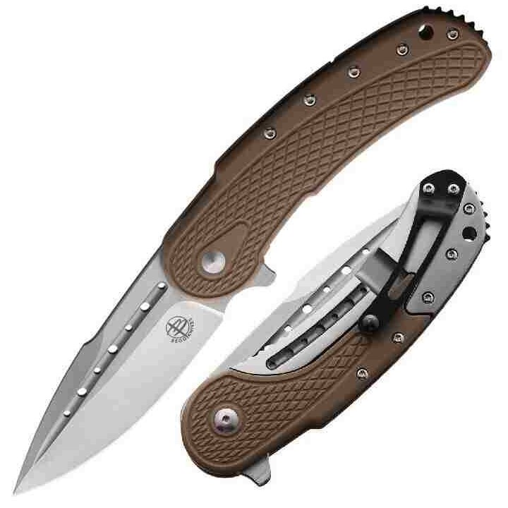 Couteau Begg Knives Bodega Tan Lame Acier D2 Manche G10/Stainless IKBS Framelock Clip BG011 - Livraison Gratuite