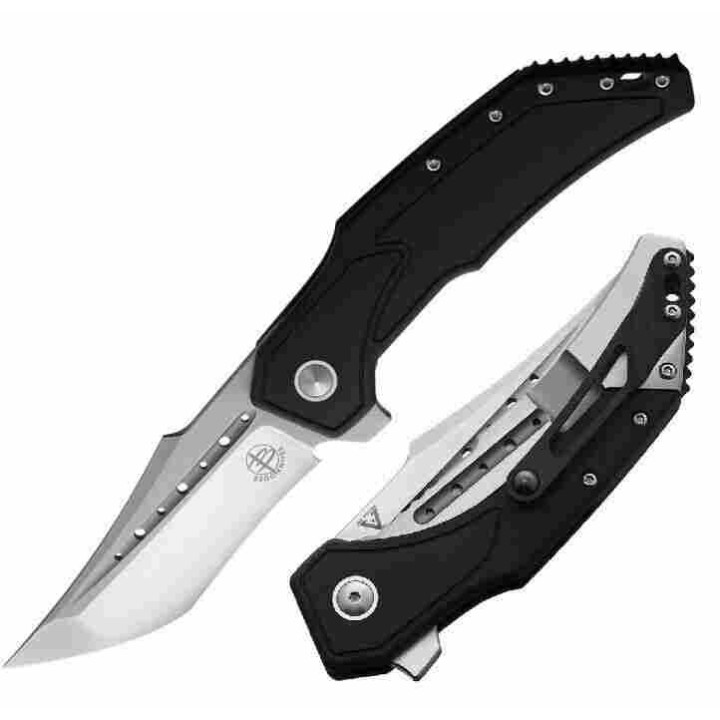 Couteau Begg Knives Astio Black Lame Tanto D2 Manche G10/Stainless IKBS Framelock Clip BG008 - Livraison Gratuite