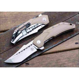 Couteau Begg Knives Astio Tan Lame Tanto D2 Manche G10/Stainless IKBS Framelock Clip BG009 - Livraison Gratuite