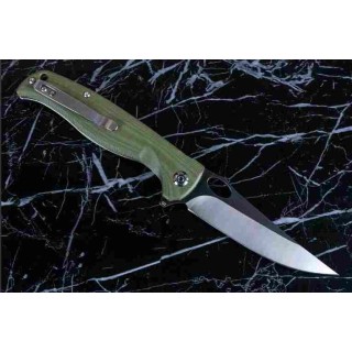 Couteau QSP Gavial Green Manche G10 Lame Acier D2 IKBS Linerlock Clip QS126B - Livraison Gratuite
