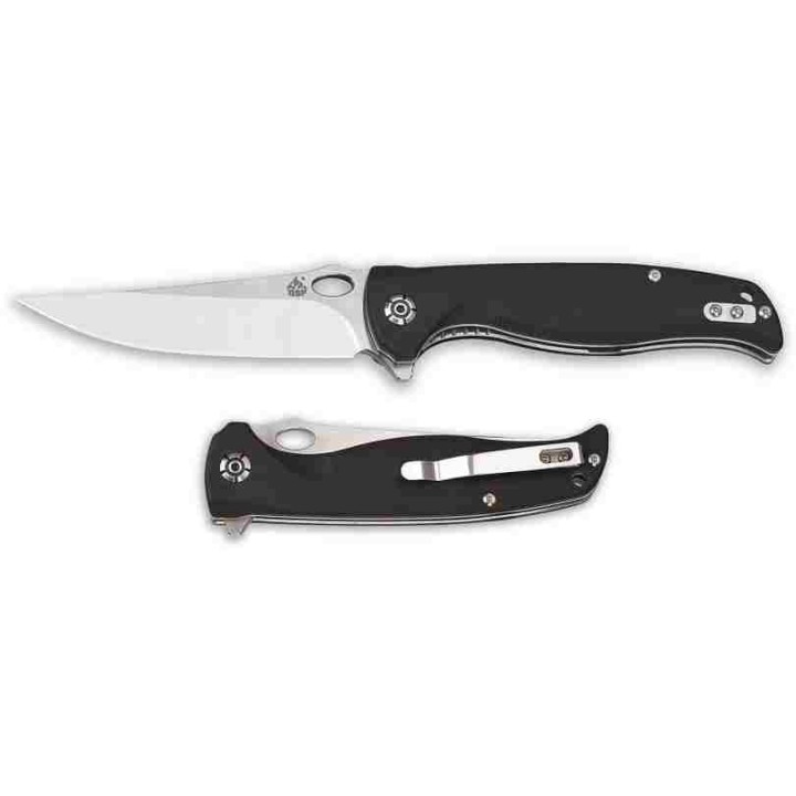 Couteau QSP Gavial Black Manche G10 Lame Acier D2 IKBS Linerlock Clip QS126C - Livraison Gratuite