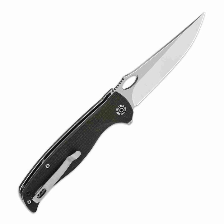 Couteau QSP Gavial Dark Brown Manche Micarta Lame Acier D2 IKBS Linerlock Clip QS126D1 - Livraison Gratuite