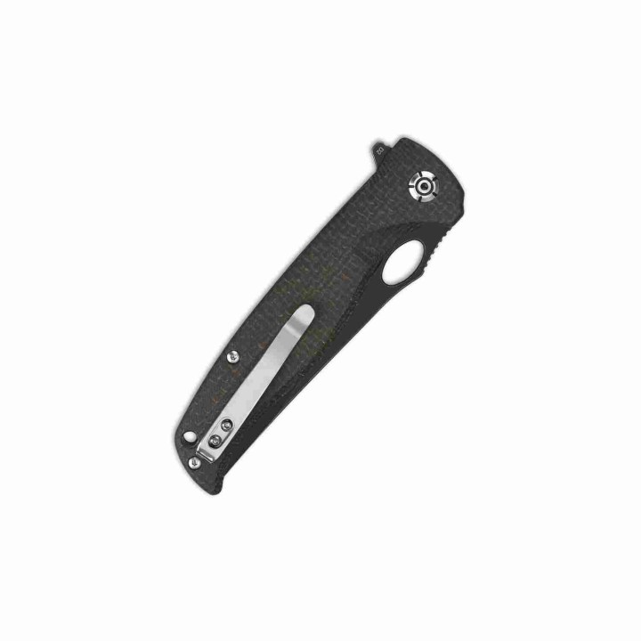 Couteau QSP Gavial Dark Brown Manche Micarta Lame Acier D2 Black IKBS Linerlock Clip QS126D2 - Livraison Gratuite