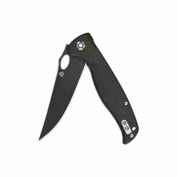 Couteau QSP Gavial Dark Brown Manche Micarta Lame Acier D2 Black IKBS Linerlock Clip QS126D2 - Livraison Gratuite