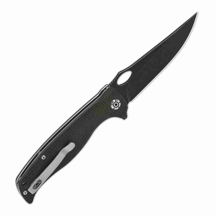 Couteau QSP Gavial Dark Brown Manche Micarta Lame Acier D2 Black IKBS Linerlock Clip QS126D2 - Livraison Gratuite