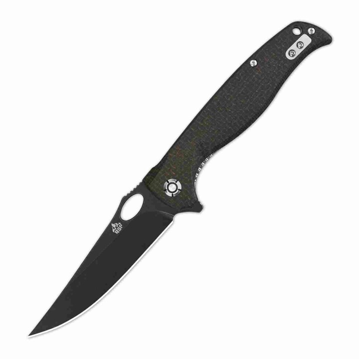Couteau QSP Gavial Dark Brown Manche Micarta Lame Acier D2 Black IKBS Linerlock Clip QS126D2 - Livraison Gratuite