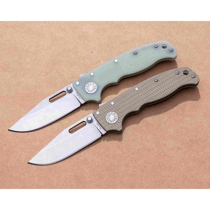 Couteau Demko Knives AD20.5 S35VN Clip Point Jade Manche G10 Lame Acier S35VN Shark Lock IKBS Clip DEM09630 - Livraison Gratuite