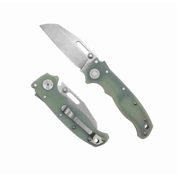Couteau Demko Knives AD20.5 S35VN Shark Foot Jade Manche G10 Lame Acier S35VN Shark Lock IKBS Clip DEM09631 - Livraison Gratuite