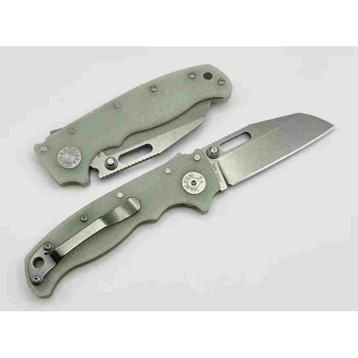 Couteau Demko Knives AD20.5 S35VN Shark Foot Jade Manche G10 Lame Acier S35VN Shark Lock IKBS Clip DEM09631 - Livraison Gratuite