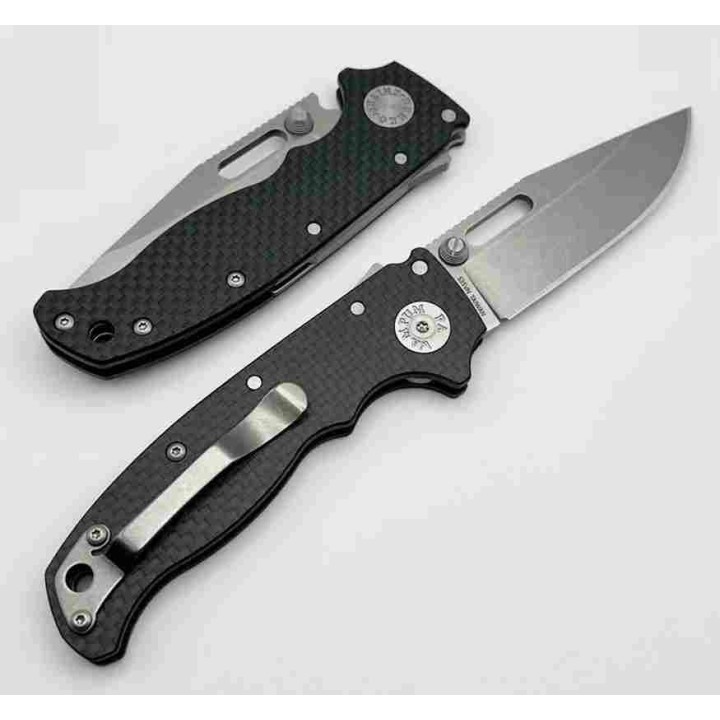Couteau Demko Knives AD20.5 S35VN Clip Point Black CF Manche Carbon Fiber Lame Acier S35VN IKBS DEM09626 - Livraison Gratuite